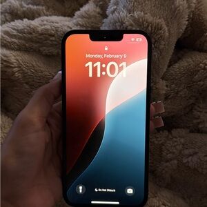 Iphone 14Black (Unlocked No Damage) Smartphone with Red and Blue Display